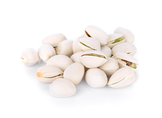 Pistachio nuts isolated on white