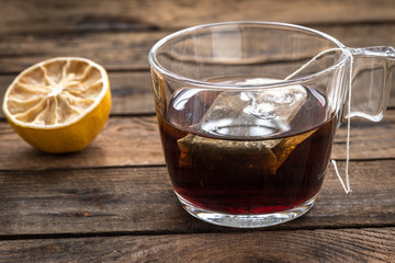 lemon tea on wood