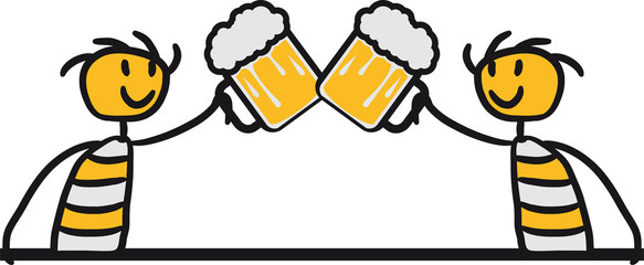 2 freunde team paar duo brüder begrüßen bestellen bar tresen spaß mann männchen bier krug oktoberfest trinken feiern party alkohol flasche