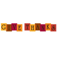 give thanks typography on overlapping colors