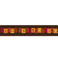 happy thanksgiving typography banner on overlapping colors