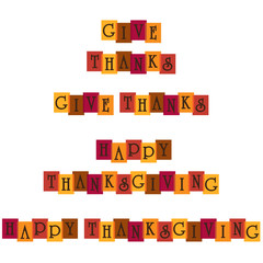 thanksgiving typography graphics on overlapping colors