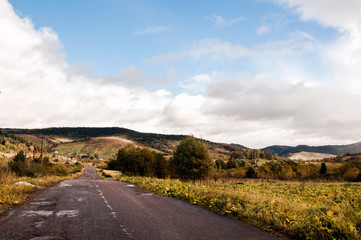 Road to the mountains of Ukraine