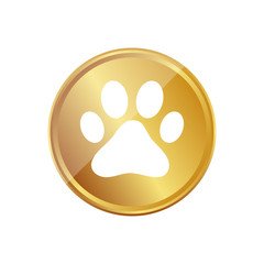 Fototapeta premium Gold Münze - Tierpfote