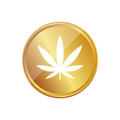 Gold Münze - Cannabis