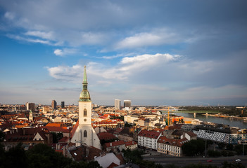 Fototapeta premium Bratislava City at Sunset in Slovakia
