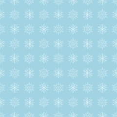 Snowflakes seamless pattern. White and blue background with christmas elements