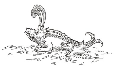 Toothy Sea Monster vector