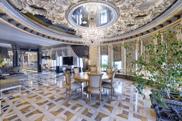 Interior design living room in luxury new apartment.