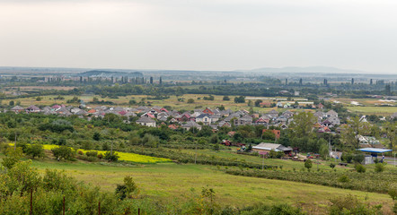 Fototapeta na wymiar Vynohradiv town cityscape, Ukraine.