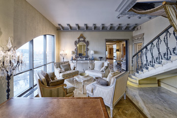 Interior design living room in luxury new apartment.