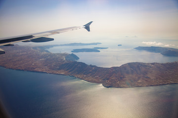 Fototapeta na wymiar view of the island from the aircraft