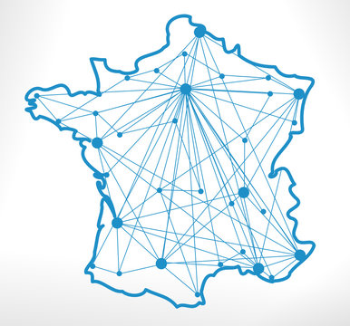 carte de France r&eacute;seau transport grandes villes