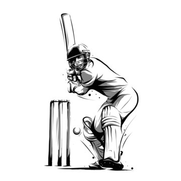 cricket player batsman front
