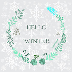 Hello Winter, vector background 