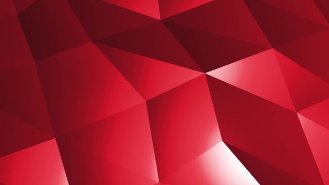 Abstract cg polygonal Red surface. Geometric poly triangles motion background.