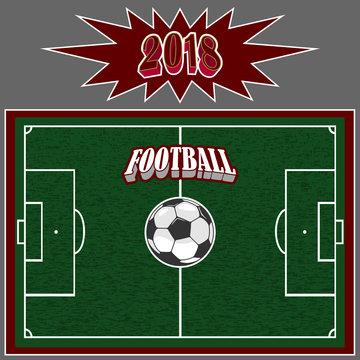 symbol of a soccer ball for the preparation for the championship. field for the game
