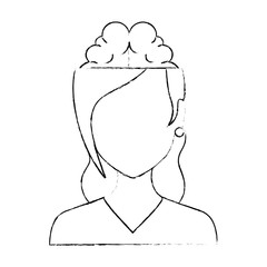 woman with brain avatar character