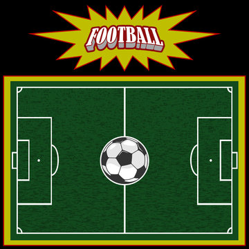 symbol of a soccer ball for the preparation for the championship. field for the game
