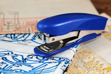 Blue stapler