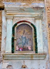 votive newsstand place  depicts sacred places in the historic center Tropea Italy