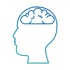 user profile with brain silhouette avatar icon