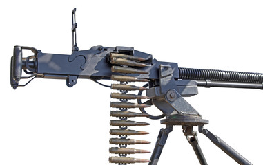  DShK 1938   Soviet heavy machine gun firing the 12.7 on white