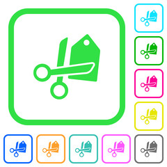 Price cut vivid colored flat icons icons