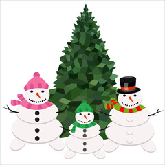 Snowman christmas cold winter hat xmas card holiday celebration vector illustration.