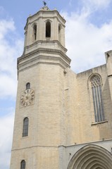 Fototapeta na wymiar Bell tower of the cathedral of the cathedral in Girona, Spain