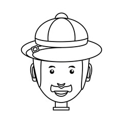 man face over white background  vector illustration