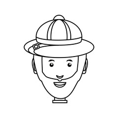 man face over white background  vector illustration