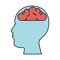user profile with brain silhouette avatar icon