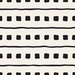 Seamless pattern with hand drawn lines. Abstract background with freehand brush strokes. Black and white texture. Ornament for wrapping paper.