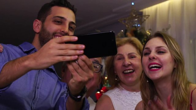 Family Having a Video Chat on Christmas Day