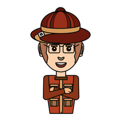 safari man vector illustration