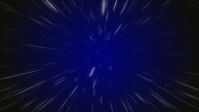 A futuristic 3d rendering of white lines flight inside of some invisible tunnel in the violet background. It looks like a fast futuristic movement in some black hole of the space.