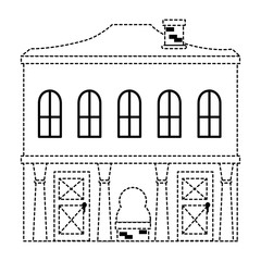 mansion front isolated icon
