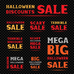 Halloween sale dark message set