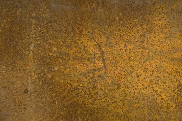 texture: iron plate, detail of an artistic work, ruined by a strong rust due to weather conditions (ice and water) and left raw, brown and orange, italy
