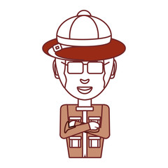 safari man  vector illustration