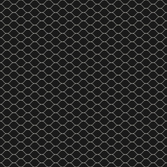 Vector seamless pattern, thin wavy lines. Dark texture of mesh, fishnet, lace, weaving, subtle lattice. Simple monochrome geometric abstract background. Design for prints, decor, fabric, digital, web