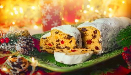 Traditional  Christmas Stollen.