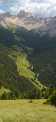 Obraz premium Deep valley in Dolomites, Italy