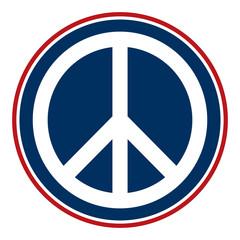 Peace Sign - Red, white, blue - logo icon