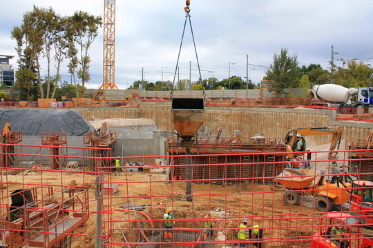 Chantier de BTP &agrave; Montpellier, France
