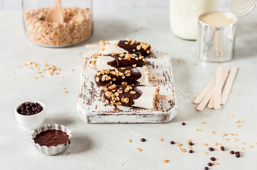 Ice Cream Coated with Chocolate