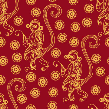 Seamless pattern with monkey 20