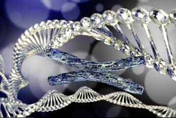 X chromosome, DNA helix, 3d rendering