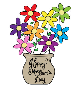 Mother's Day Colorful Flower Pot